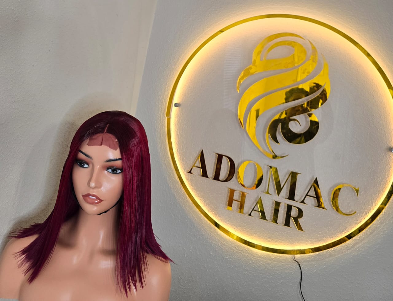 12" 2by6 SDD Vietnamese Bone Straight Human Hair Burgundy Glueless wig - Affordable Luxury for Ladies - Image 2