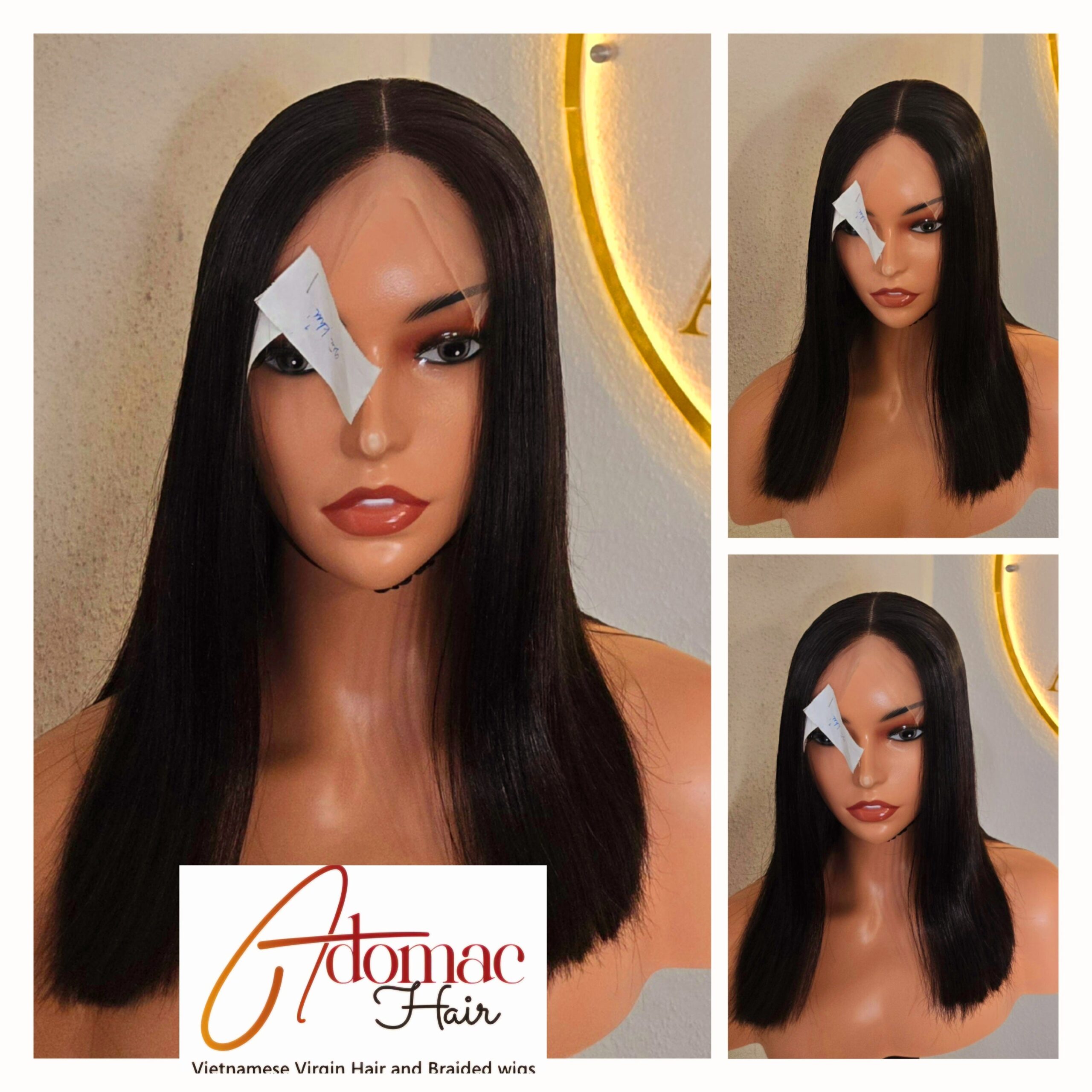 12" 5by5 SDD Vietnamese Bone Straight Human Hair Natural Colour Glueless wig - Affordable Luxury wig for Ladies - Image 2