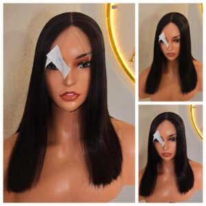 12" 5by5 SDD Vietnamese Bone Straight Human Hair Natural Colour Glueless wig - Affordable Luxury wig for Ladies