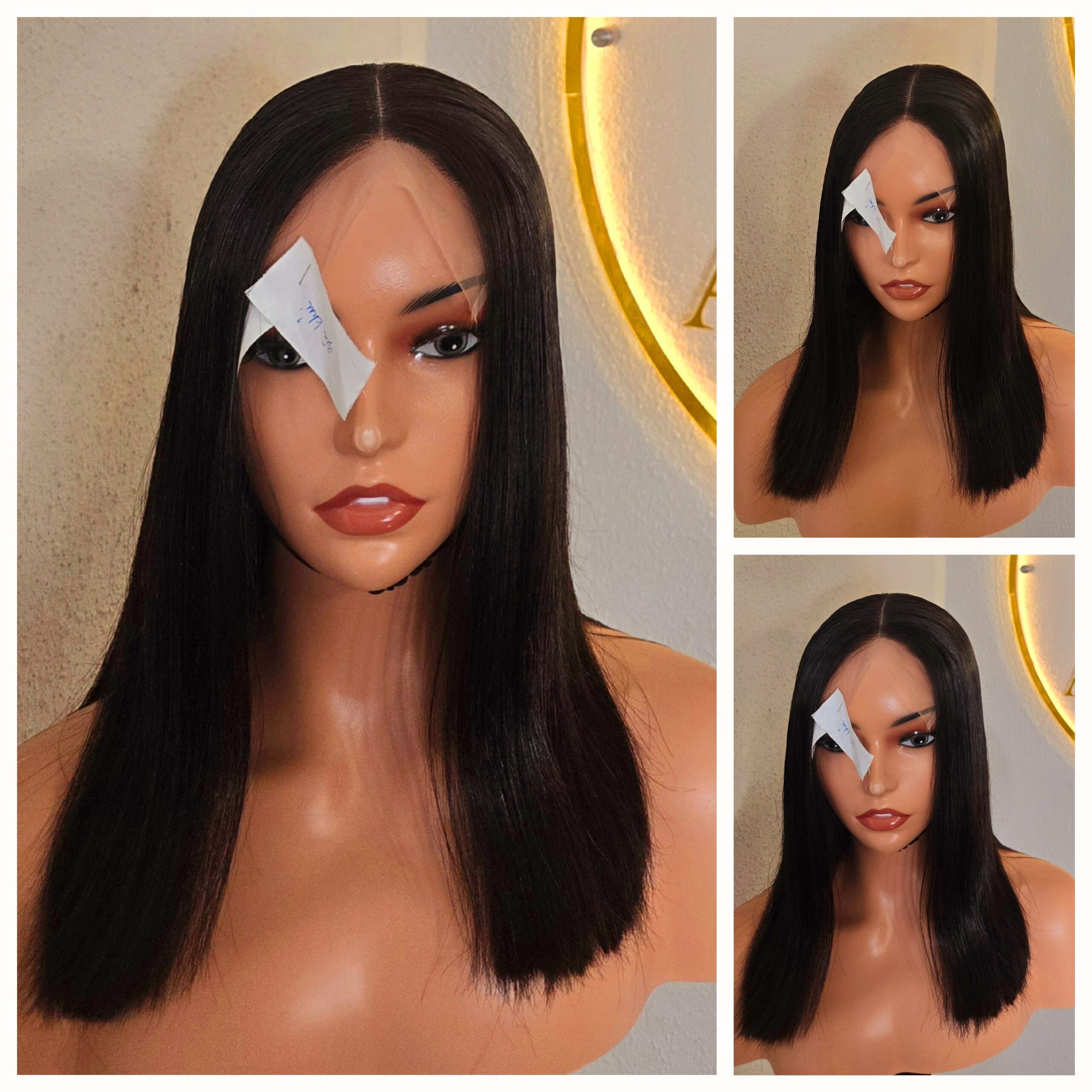 12" 5by5 SDD Vietnamese Bone Straight Human Hair Natural Colour Glueless wig - Affordable Luxury wig for Ladies