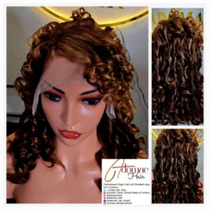 16" 13by4 Frontal wig Human Hair Piano Colour for Ladies - Affordable Luxury wig