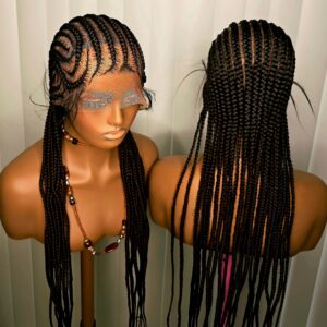 Black Cornrows Synthetic Braided Wig for Classic Aides with Natural Look and Durable Braids Unisex Comfortable and Manageable