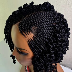 Black Side Part Synthetic Wig with 360 Full Lace for Elegant Ladies Pre-Styled for Effortless Beauty