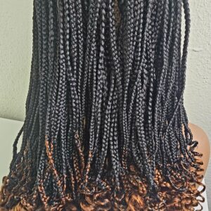 Black with Brown Tint Synthetic Braided Wig for Stylish Looks