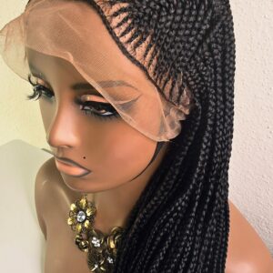 Black 36inches Synthetic Braided Wig for Classic Ladies with Natural Look and Comfortable Fit