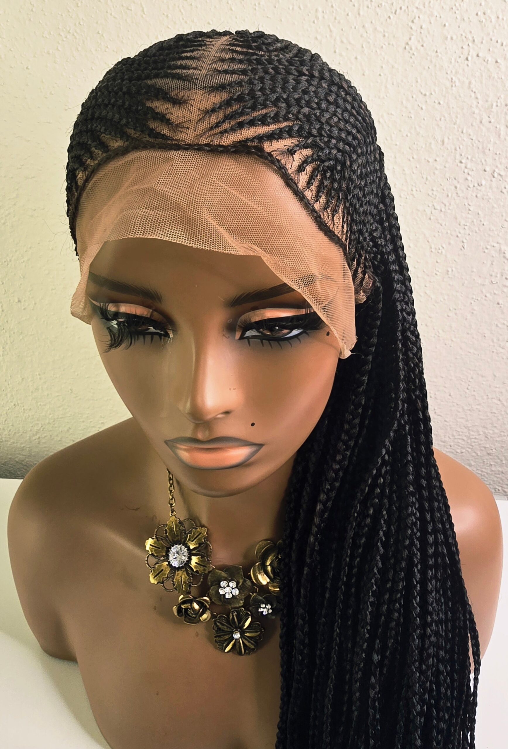 Black 36inches Synthetic Braided Wig for Classic Ladies with Natural Look and Comfortable Fit - Image 2