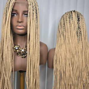 Fullace 30inches Blonde Knotless synthetic braided Wig for Classic Ladies High-Quality