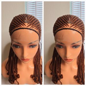 360 full lace Brown Braided Wig 012 - Luxury Braided Wig Style with Easy Styling & Comfortable Design for a Distinctive Look