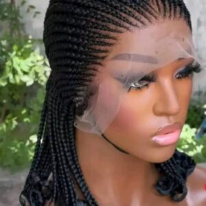 Black 360 full lace Braided Wig 013 - Luxury Braided Wig Style with Easy Styling & Comfortable Design for a Distinctive Look