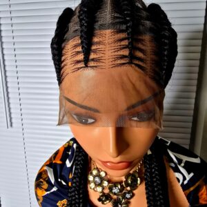 Black 36inches 360 full lace Braided Wig 022 - Braided Wig Style with Easy Styling & Comfortable Design for a Distinctive Look