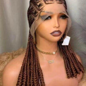 Adomac 053 Brown Synthetic Braided Wig for Classic Ladies High-Quality Braids for Everyday Wear Natural Look & Elegant Style