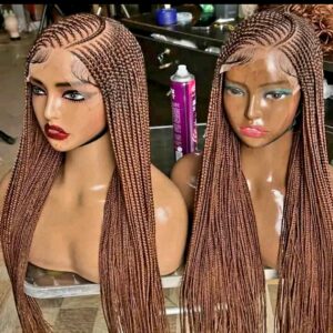 Black 36inches 360 full lace Braided Wig 008 - Luxury Braided Wig Style with Easy Styling & Comfortable Design for a Distinctive Look