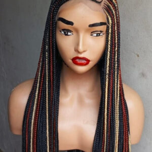 Adomac 060 C-Cut Synthetic Braided Wig for Classic Ladies Easy Styling with Multi-Color Braids and Natural Look Unisex