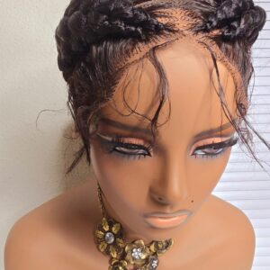 Two Sided Packed Black Braided Wig 029 - Luxury Braided Wig Style with Easy Styling & Comfortable Design for a Distinctive Look