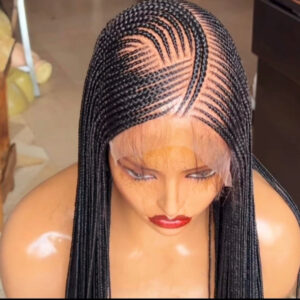 Black 36inches 360 full lace Braided Wig 007 - Luxury Braided Wig Style with Easy Styling & Comfortable Design for a Distinctive Look