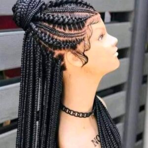 Black Ponytail Synthetic Braided Wig for Stylish Looks and Everyday Wear Unisex Versatile and Practical Easy to Wear
