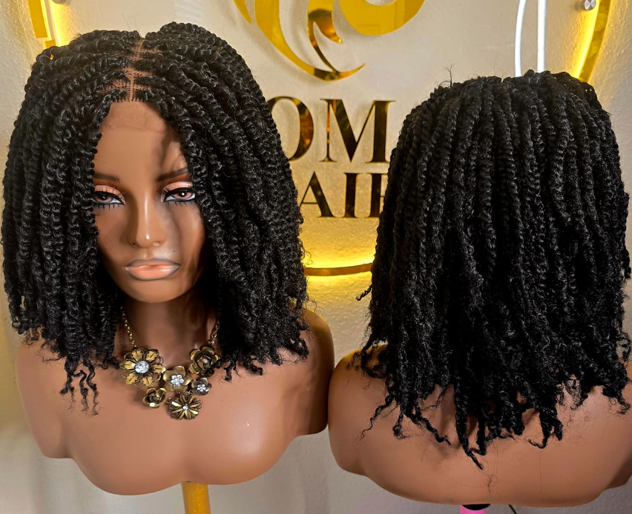 Kinky Twist synthetic braided wig for classic ladies. Lightweight, comfortable, stylish, and easy to wear. - Image 2