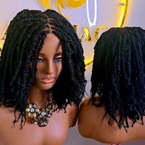 Kinky Twist synthetic braided wig for classic ladies. Lightweight, comfortable, stylish, and easy to wear.