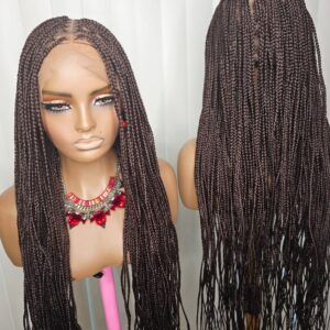 36-Inch Brown Knotless Braided Wig – Classy, Beautiful & Elegant