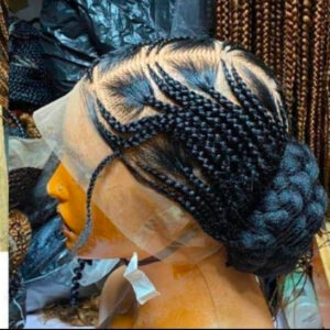 Black 360 Full Lace Cornrow Braided Wig – Neat, Natural-Looking & Ready to Wear