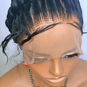 Black Full Lace Packed Cornrow Braided Synthetic Wig – Neat, Natural & Ready