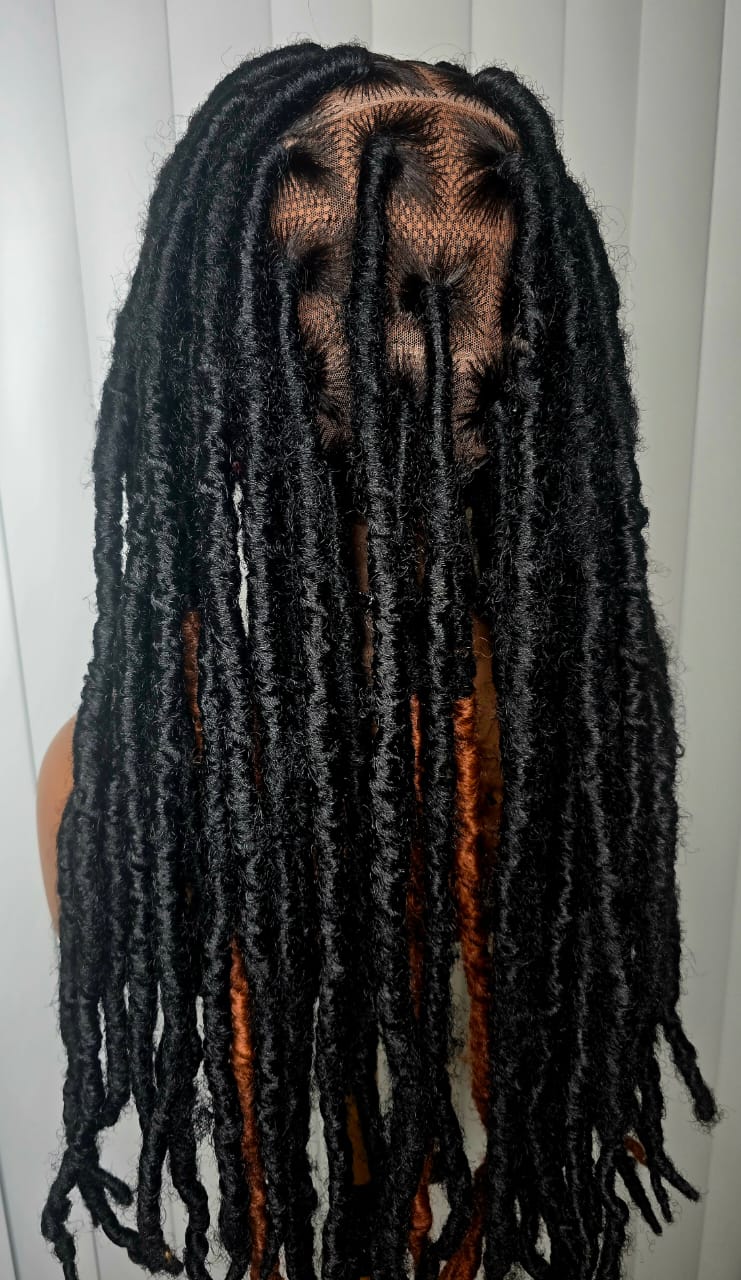 Black Tint with Brown Dreadlock Synthetic Braided Wig - Image 2
