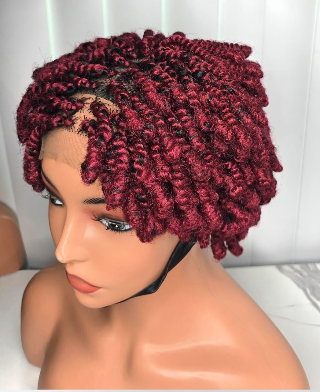 Short kinky barided wig for summer breaShort Kinky Twist Braided Wig for Women | 2x6 Closure Wig | Glueless Protective Style | Lightweight Summer Wig | Natural Looking Lace Wig - Image 4