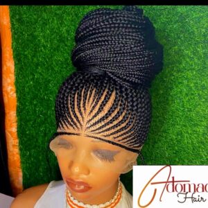 Black 36inches 360 full lace Braided Wig 004- Luxury Braided Wig Style with Easy Styling & Comfortable Design for a Distinctive Look