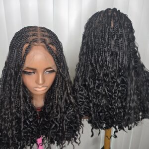 Chic Short Boho Braided Wig for Classic Ladies