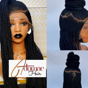 Black and Brown 36inches 360 full lace Braided Wig 009 - Luxury Braided Wig Style with Easy Styling & Comfortable Design for a Distinctive Look