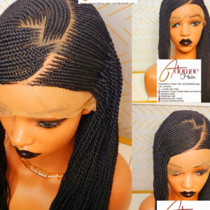 Black 36inches 360 full lace Braided Wig 010 - Luxury Braided Wig Style with Easy Styling & Comfortable Design for a Distinctive Look