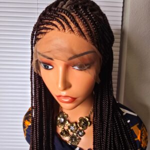 Brown 36inches 360 full lace Braided Wig 020 - Luxury Braided Wig Style with Easy Styling & Comfortable Design for a Distinctive Look