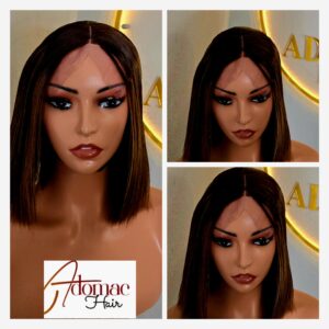 8" 2by6 SDD Vietnamese Bone Straight Human Hair Piano Colour Glueless wig - Affordable Luxury wig for Ladies