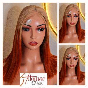 12" 2by6 SDD Vietnamese Bone Straight Human Hair Ombre Warm Tone Glueless wig - Affordable Luxury for Ladies