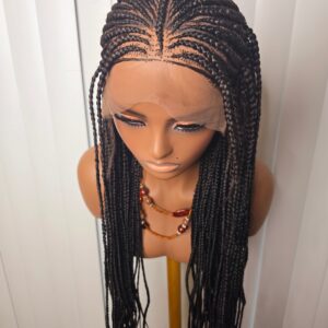 Black 36inches Synthetic Braided Wig Comfortable Style for Everyday Wear