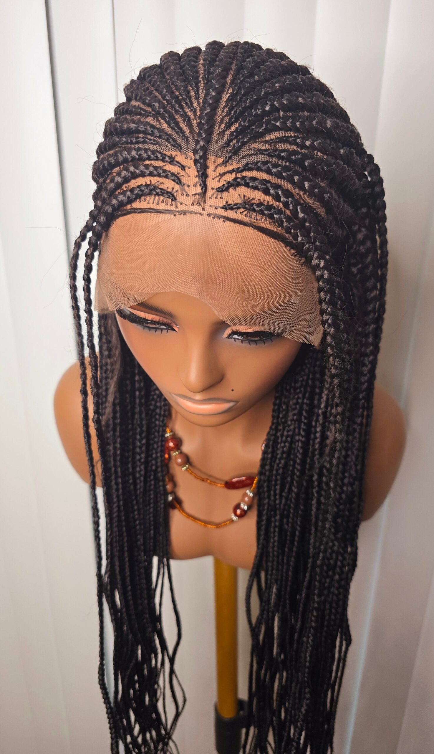 Black 36inches Synthetic Braided Wig Comfortable Style for Everyday Wear - Image 2