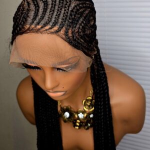 Brown 36inches 360 full lace Braided Wig 014 - Luxury Braided Wig Style with Easy Styling & Comfortable Design for a Distinctive Look