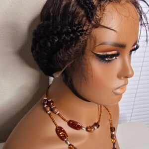 Side Packed Black Braided Wig 031- Luxury Braided Wig Style with Easy Styling & Comfortable Design for a Distinctive Look