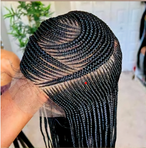 Black 36inches 360 full lace Braided Wig 006 - Luxury Braided Wig Style with Easy Styling & Comfortable Design for a Distinctive Look