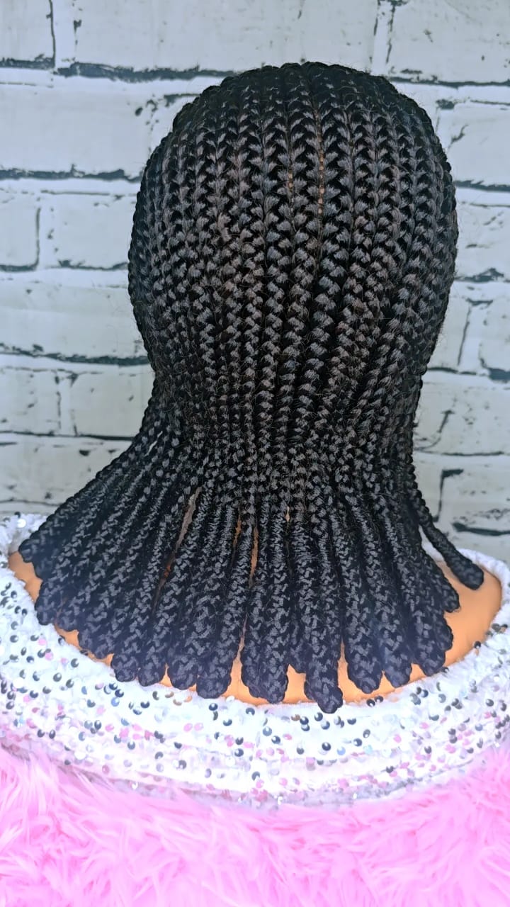 7'7 10inches Synthetic Braided Wig for Classic Ladies - Black Colorful Braids with Elegant Accessories Included - Image 4